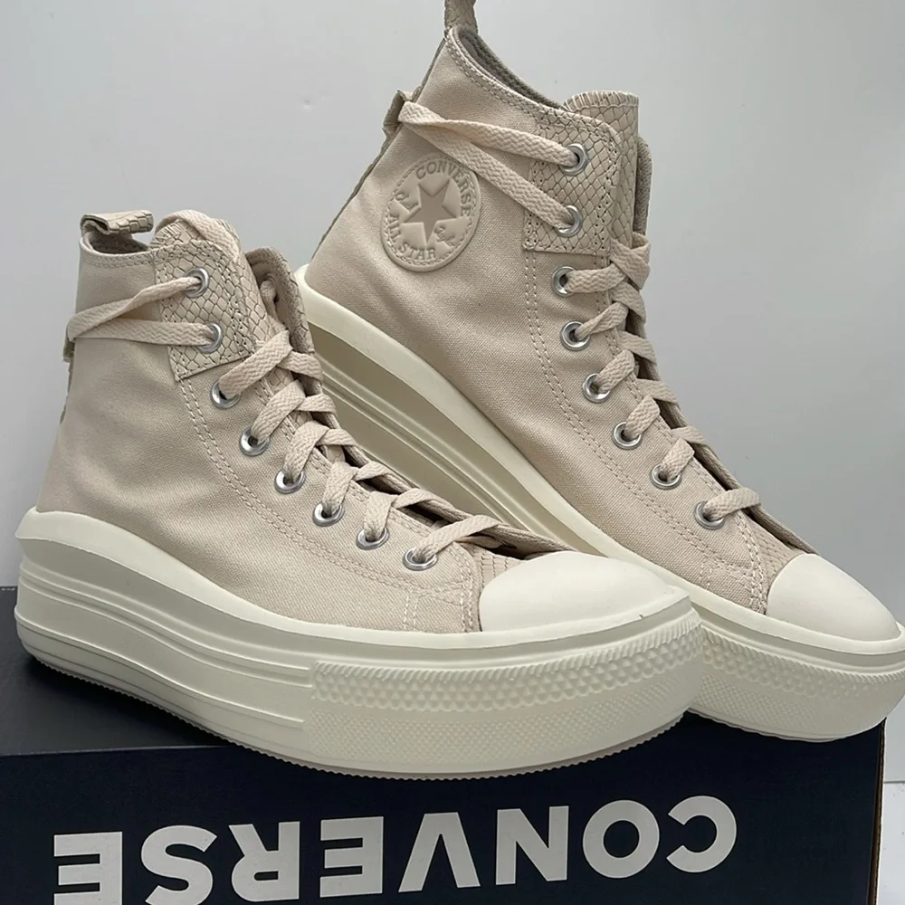 Converse Women's A12812C CTAS MOVE HI LIGHT DUNE/EGRET/PAPYRUS Sneakers Platform